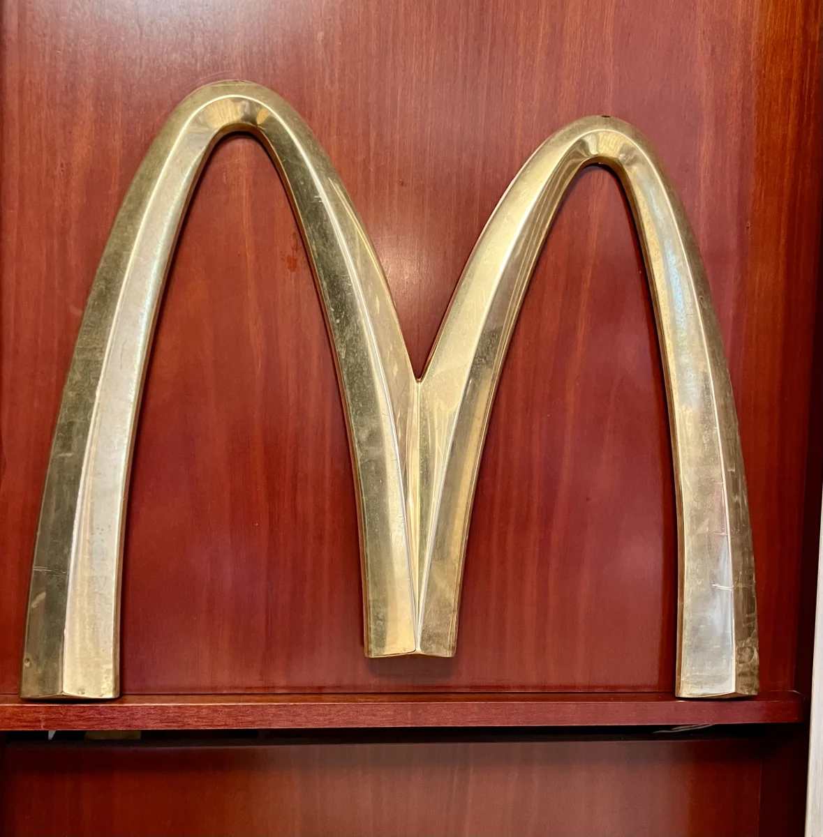 Rare Enseigne publicitaire vintage McDonald's en bronze / années 1970