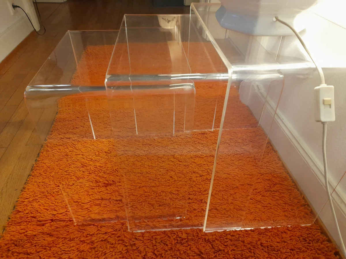 Table Gigognes Vintage Plexiglas 1970
