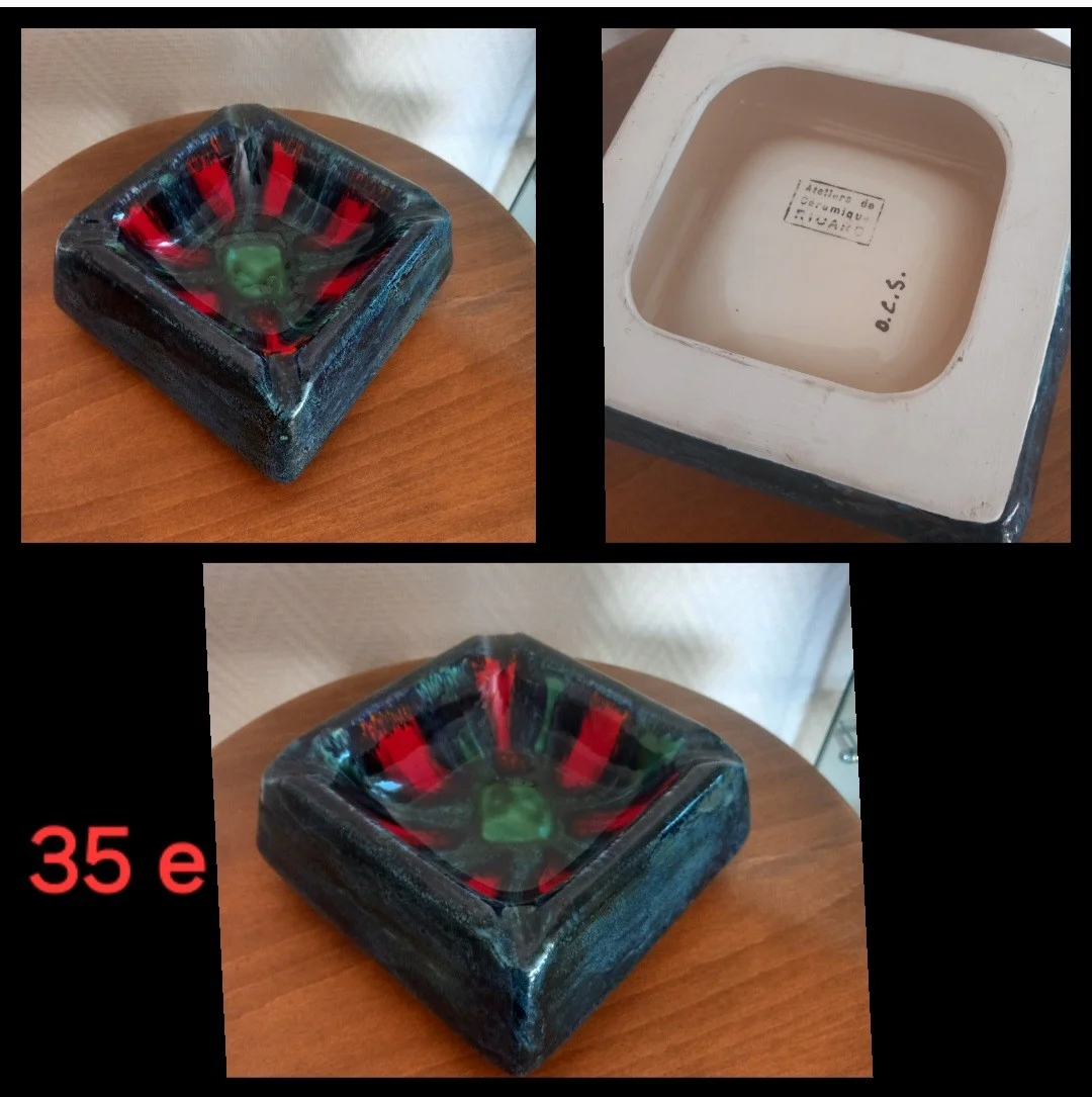 Très gros cendrier ceramique ricard