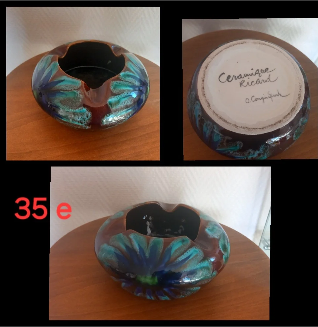Gros cendrier Céramique Ricard