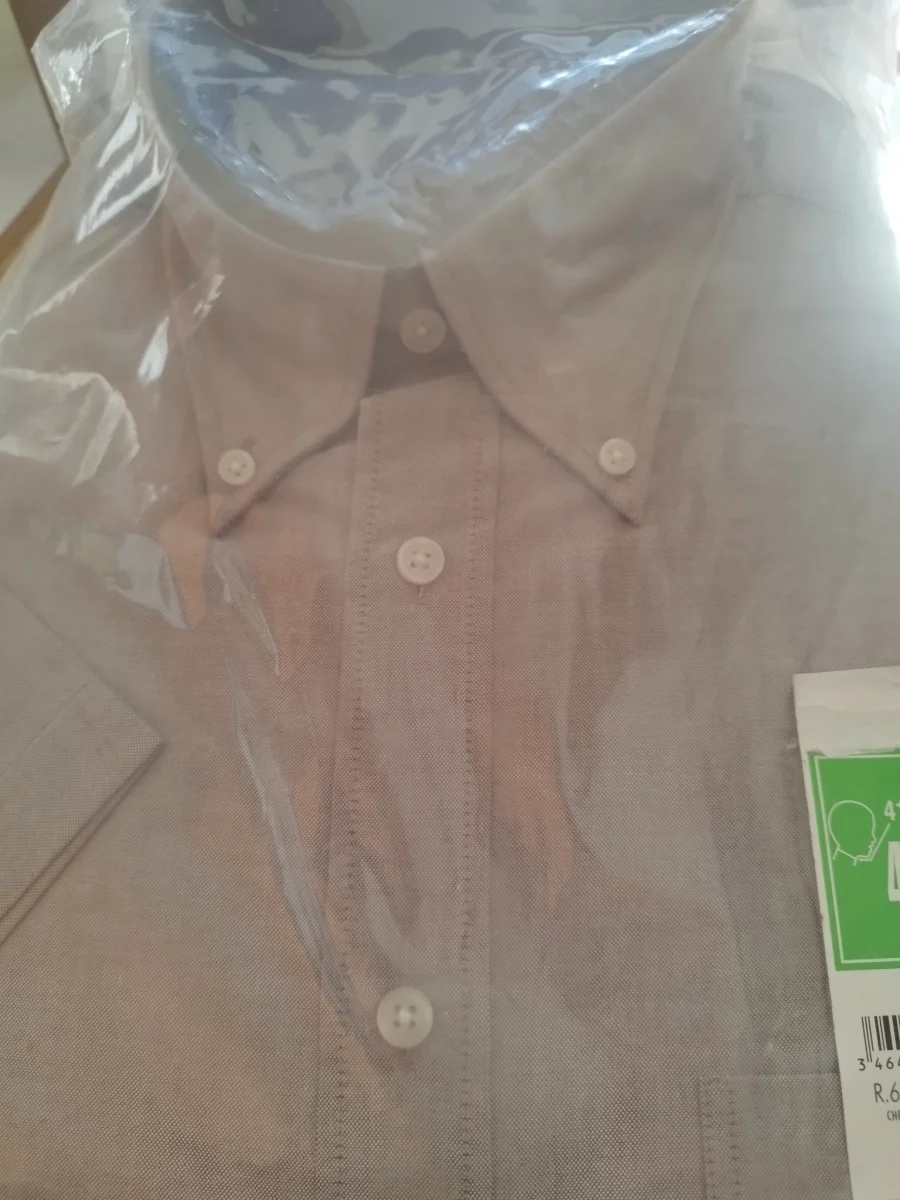 Chemise ville neuve oxford CVC marron vintage 41/42 Neuve vintage manches courtes sous blister