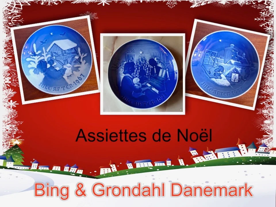 Lot de 3 assiettes de Noël "Bing & Grondahl" vintage