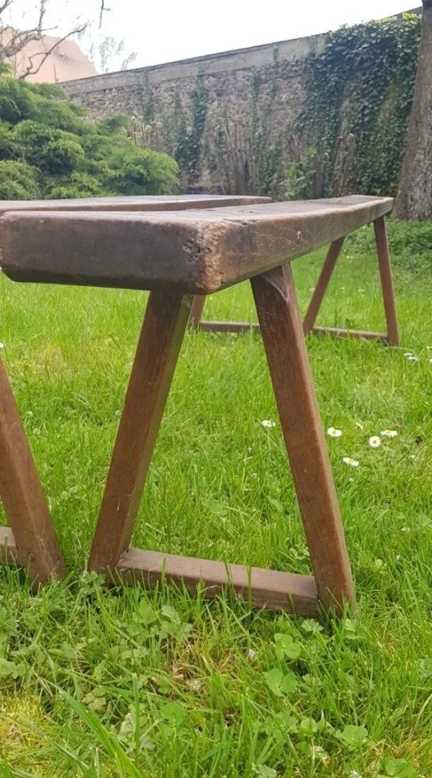Banc vintage en bois brut