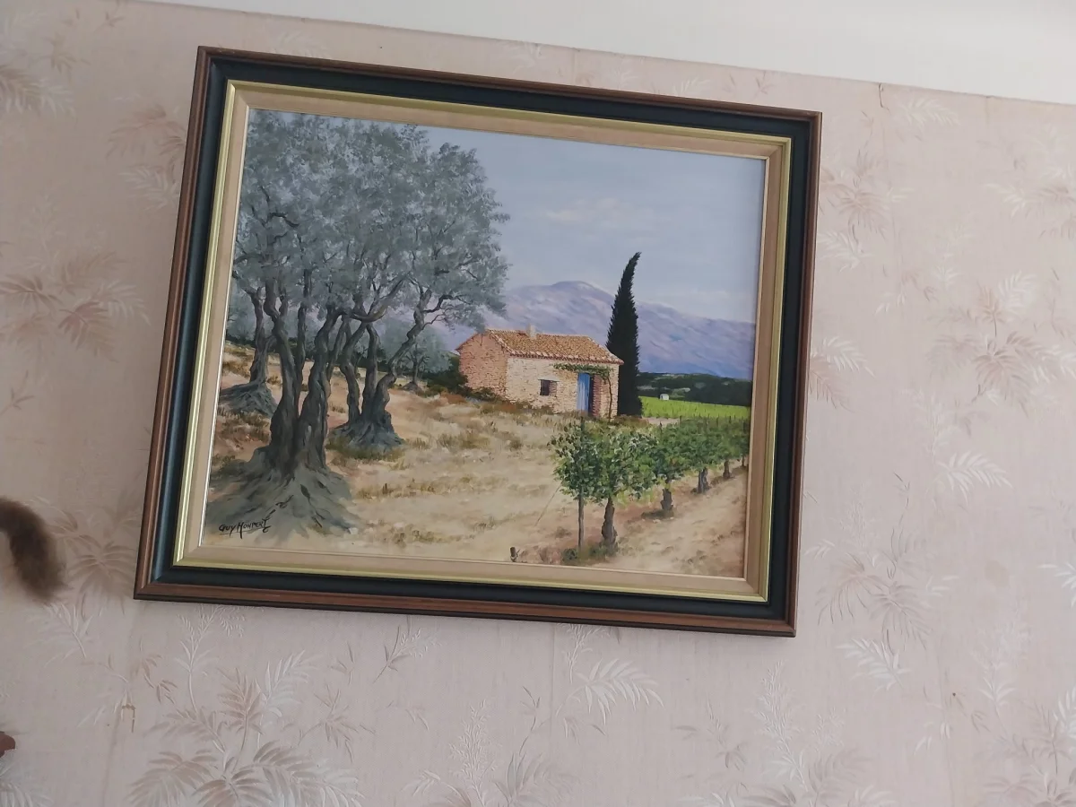 Peinture encadrée dim 84x72 cm