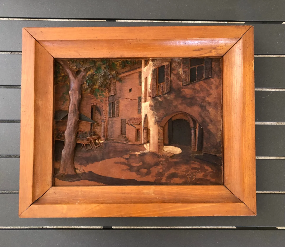 Tableau bois sculpté