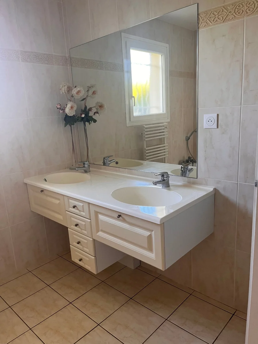 Vasque salle de bain avec meuble