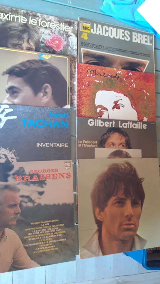 lot 25 disques 33 tours . hallyday . Brel . jarre etc
