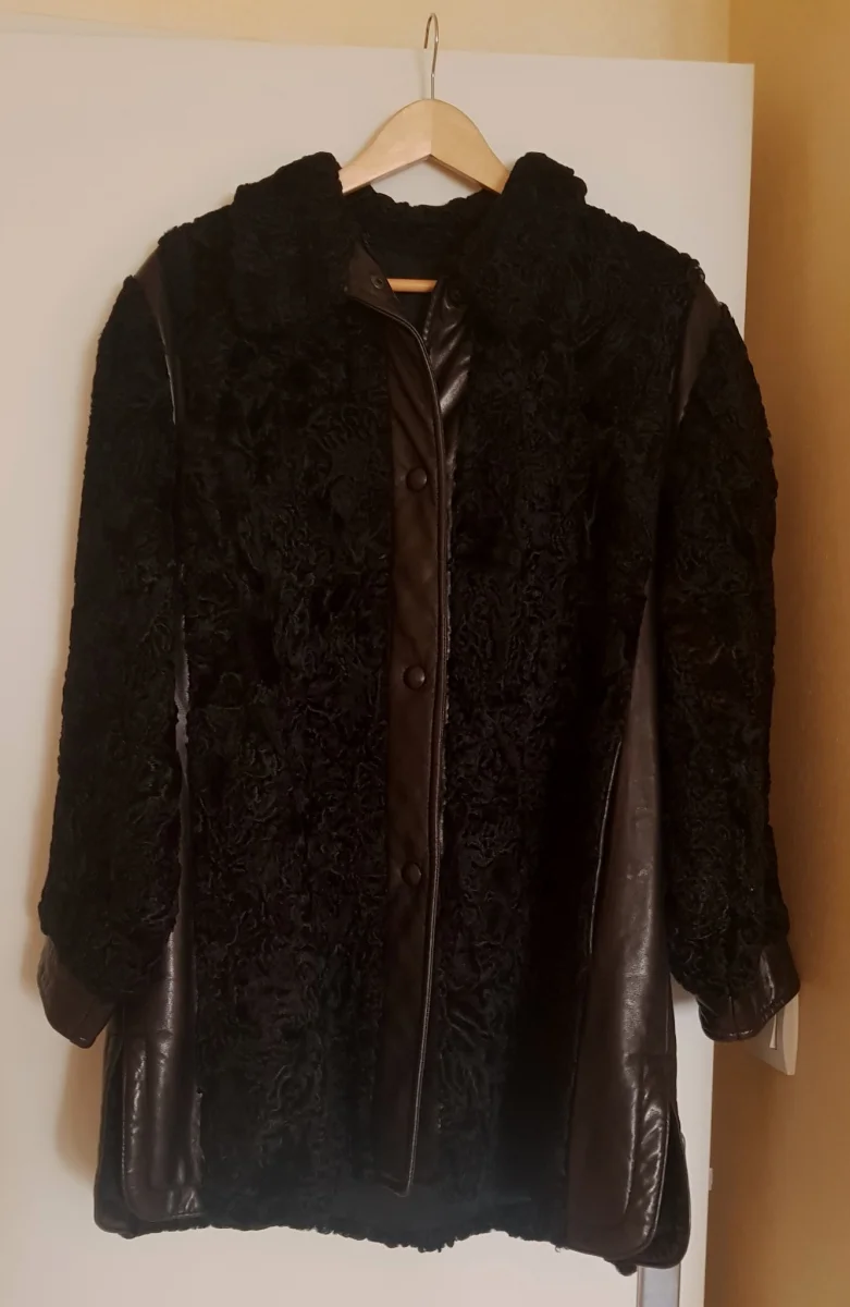 Veste astrakan et cuir excellent état
