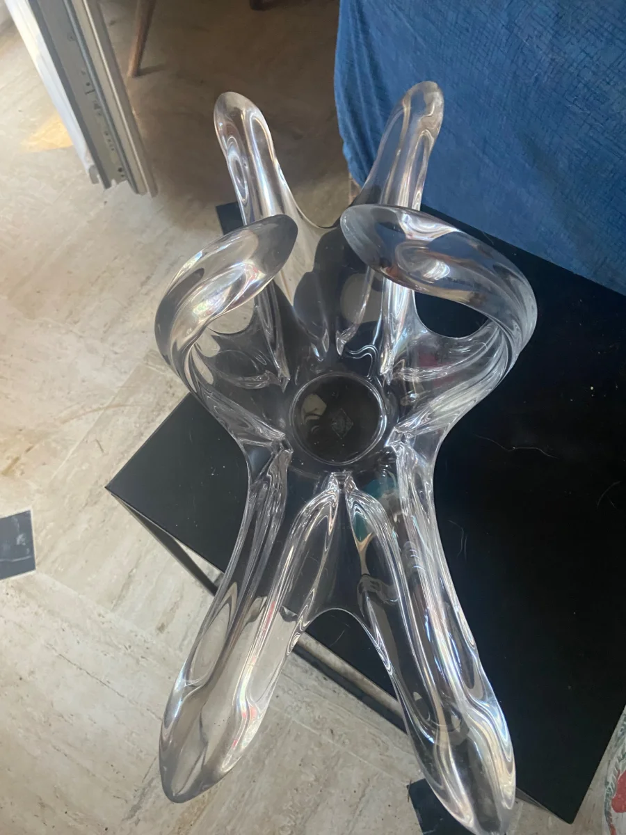 Sculpture Étoile Cristal Massif 6 Branches Torsadées Art Vannes -