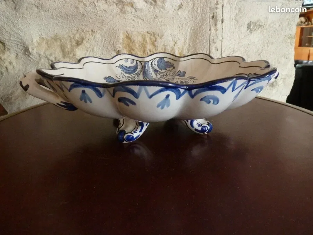 Grande coupe faience de nevers