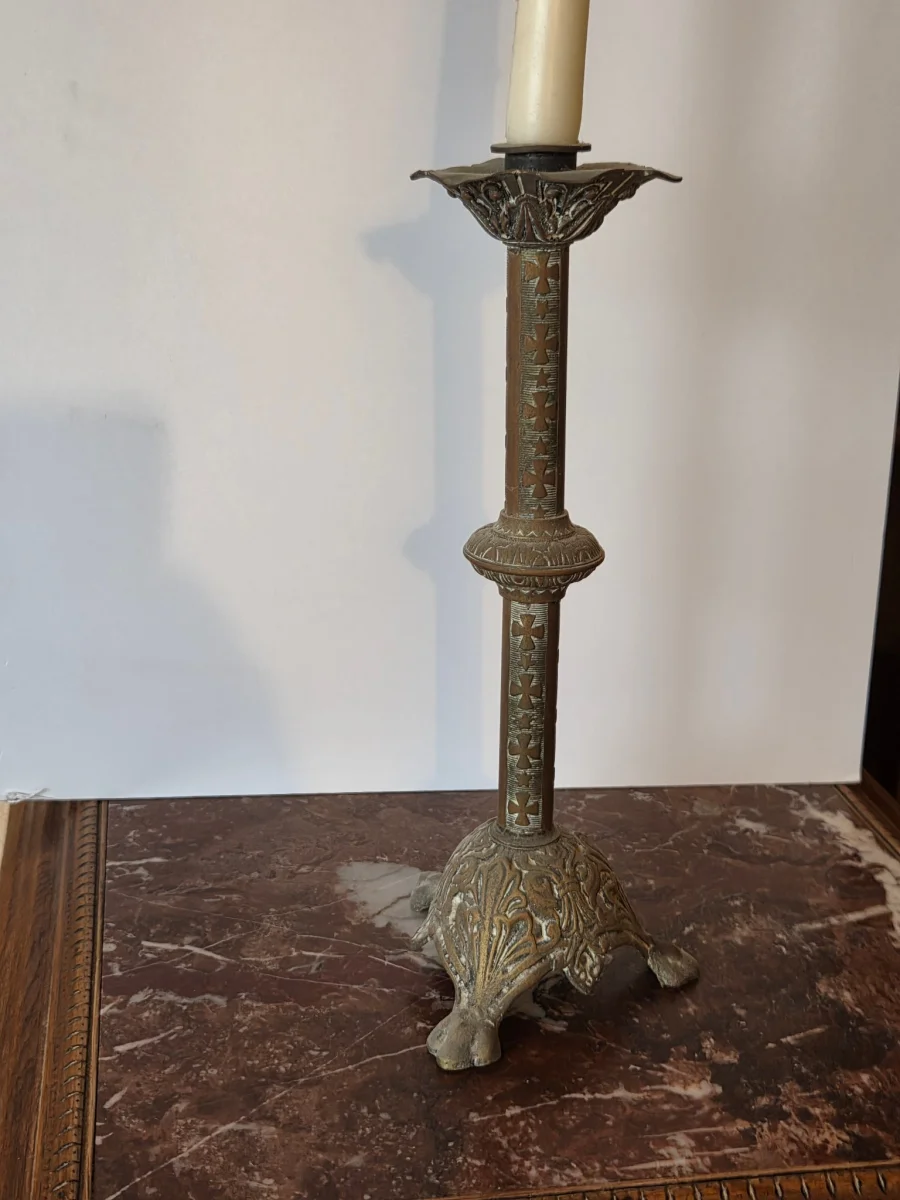 BOUGEOIR CHANDELIER ANCIEN SUR PIED